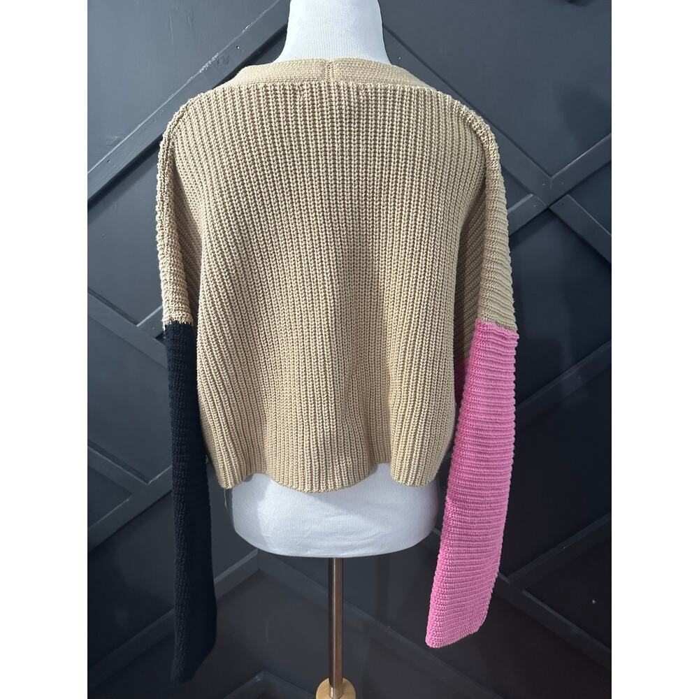 Small Forever 21 ribbed Knit Sweater Cardigan colour black pink brown - Picture 2 of 3